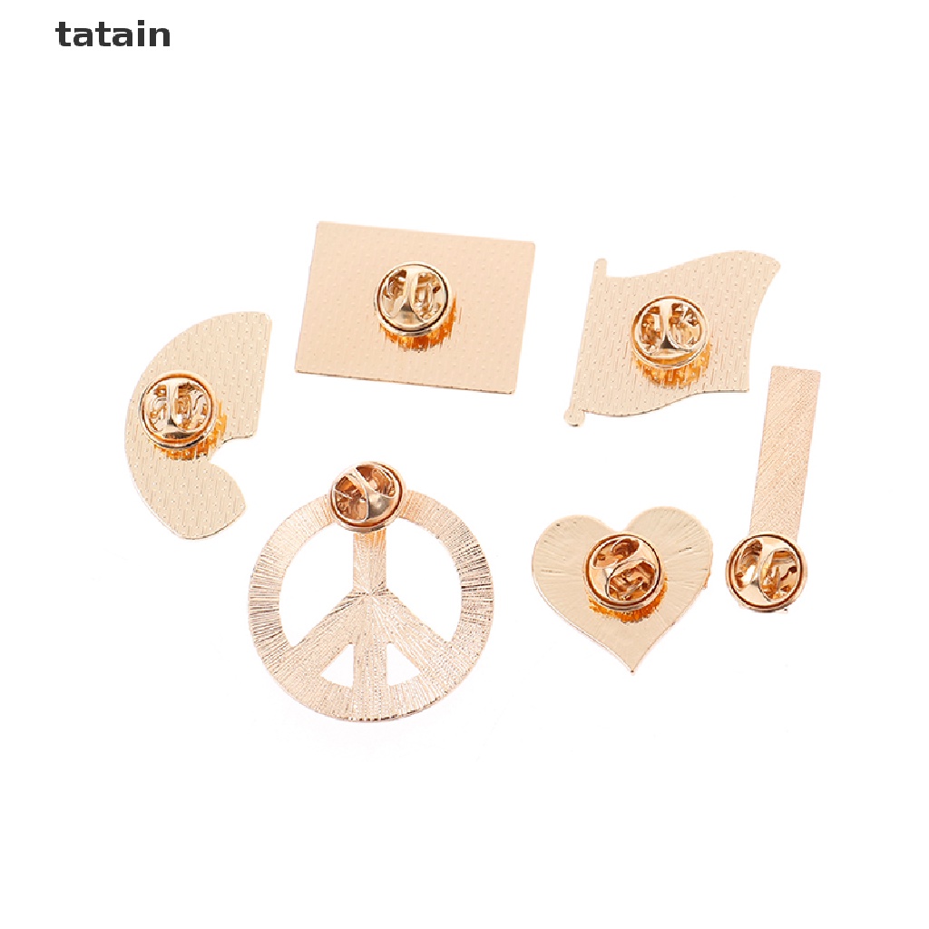 [TAT] Flag Heart Brooches LGBT Pride Lesbian Gay Symbol Enamel Pins Creative MetalBadg CVX