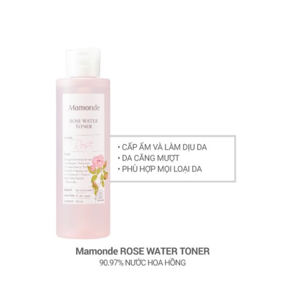 Nước hoa hồng cung cấp độ ẩm [Mamonde] Rose Water Toner 500ml