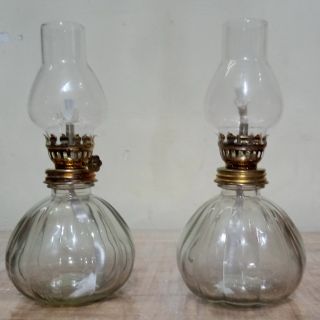 Cặp Đèn Dầu Đốt Dầu Cát Tường Lưu Ly