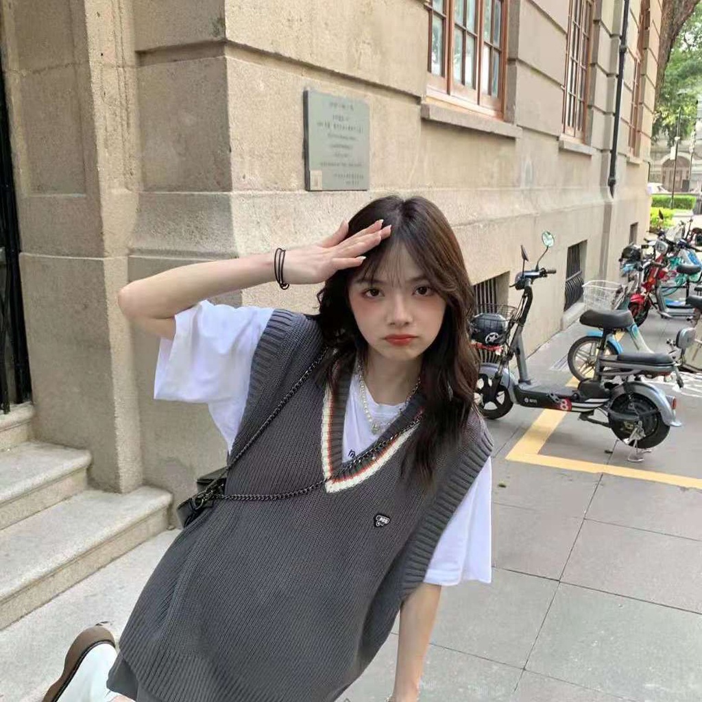 Áo Len Không Tay Cổ Chữ V Dáng Rộng Thời Trang Dành Cho Cặp Đôi | BigBuy360 - bigbuy360.vn