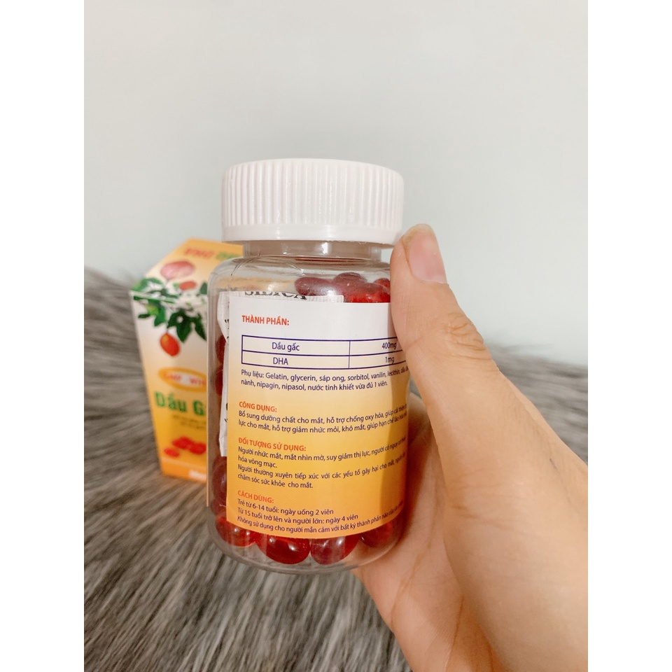 Viên dầu gấc DHA 400 chiết xuất từ tinh dầu gấc giúp sáng mắt đẹp da