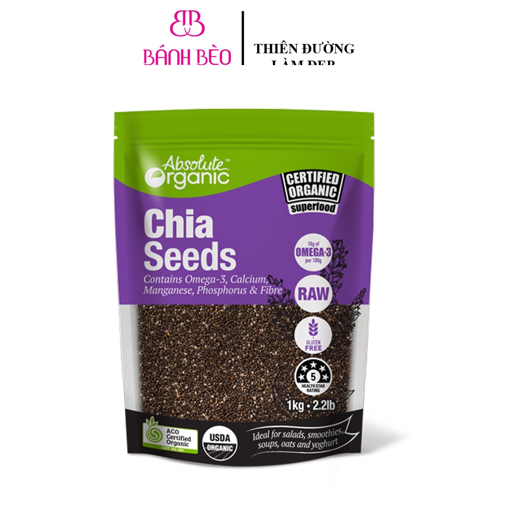 Hạt Chia Seed Organic Úc 1kg, thực phẩm bổ tốt cho sức khỏe