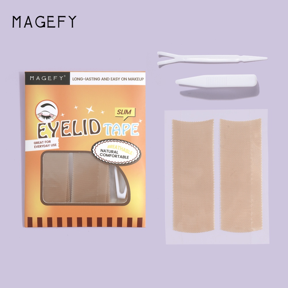 Set 20 miếng dán kích hai mí dạng lưới MAGEFY kèm nhíp trang điểm tiện dụng
