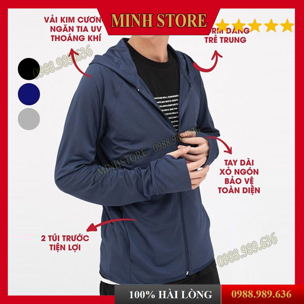 Áo chống nắng nam co dãn thoáng mát, áo khoác đi nắng chất vải kim cương cao cấp ACN01 - Minhstore