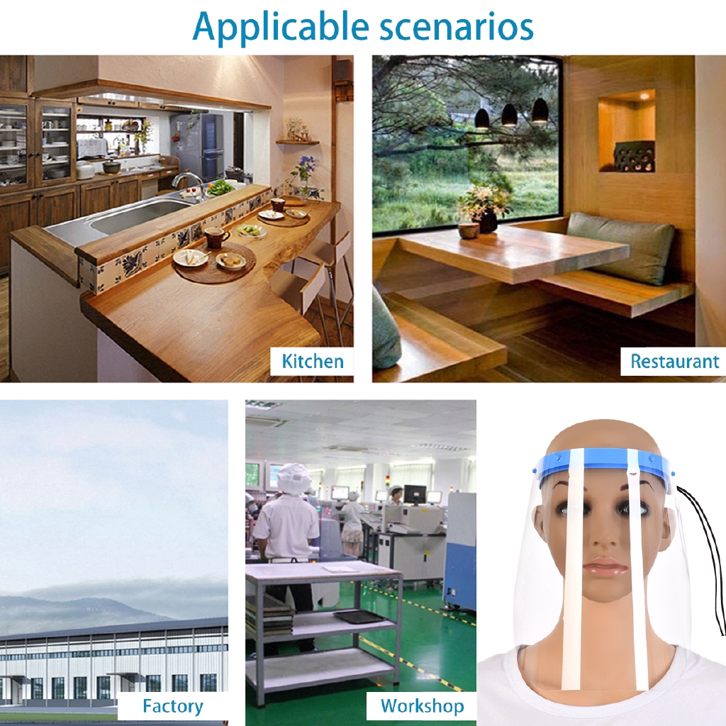 Tấm che mặt trong suốt chống bụi / văng nước bọt / gió để bảo vệ mặt