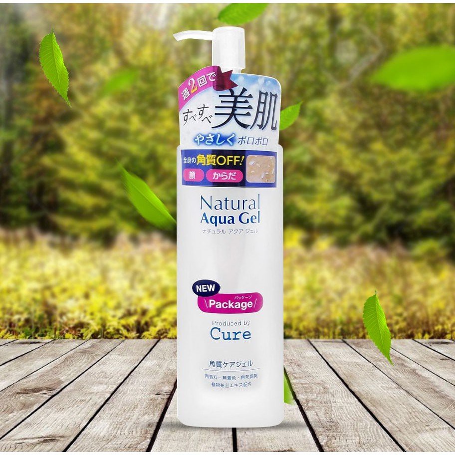 Tẩy da chết Cure, tế bào chết Cure natural Aqua gel pacekage new 250g làm sạch da giúp trắng da