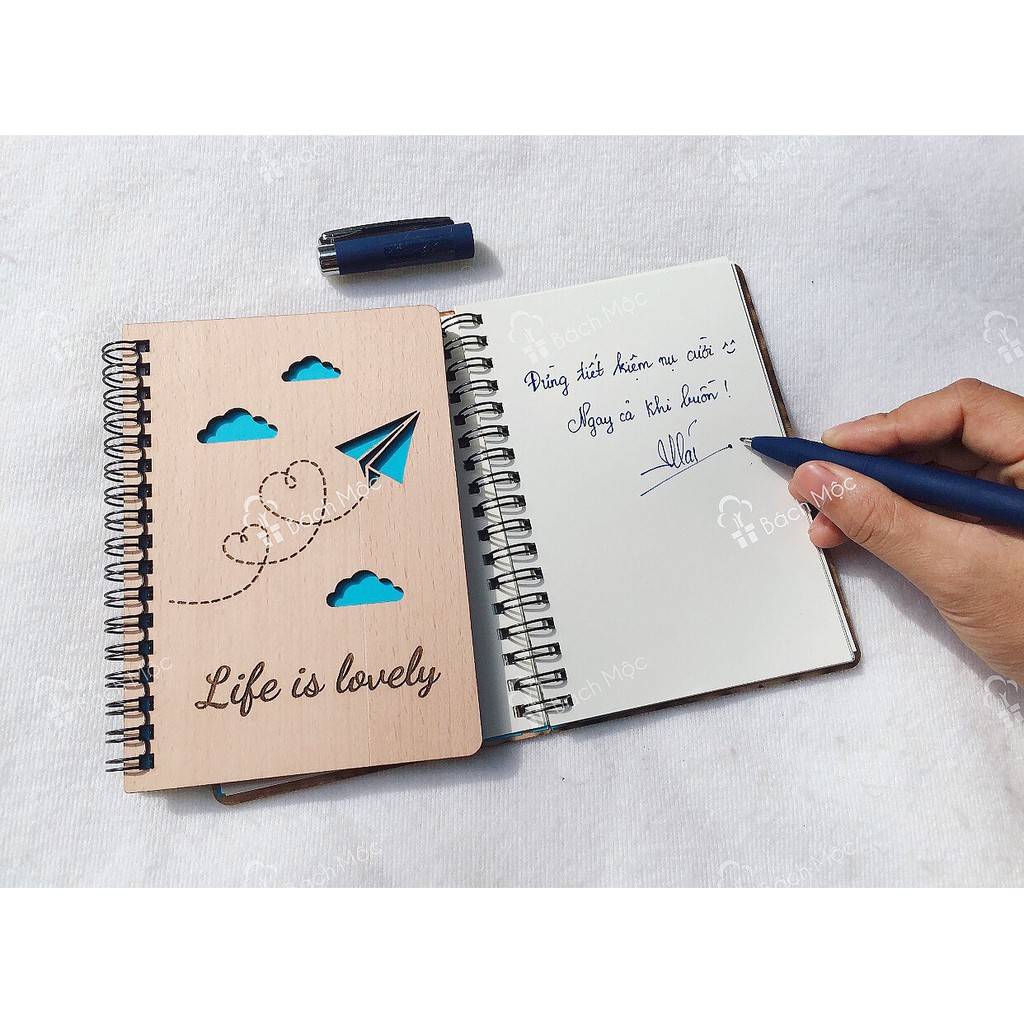 Sổ gỗ a6 Life is lovely