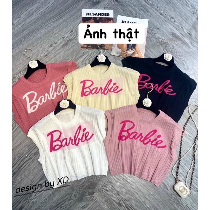 Áo thun len 3 lỗ monterghi chữ Barbie siêu hot