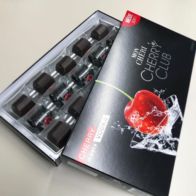 Socola nhân rượu Vodka Mon Cheri của Đức (mẫu mới nhất, đầy rượu bên trong)