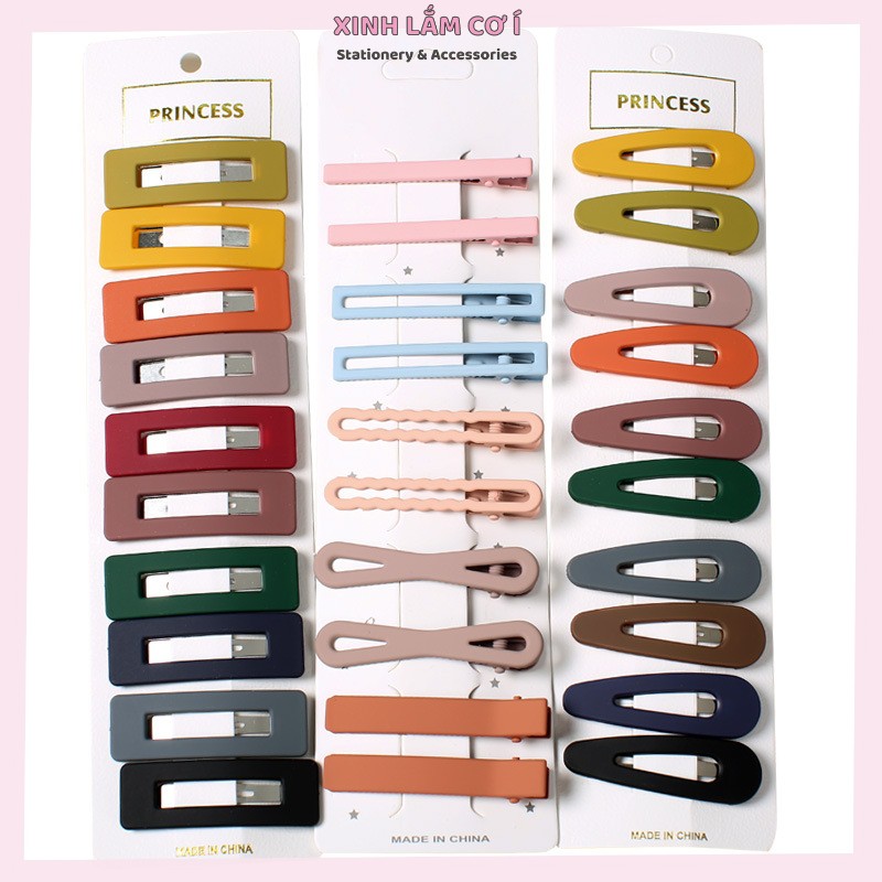 Set 10 Kẹp Tóc Sắc Màu Phong Cách Hàn Đáng Yêu [Xinh Lắm Cơ Í]