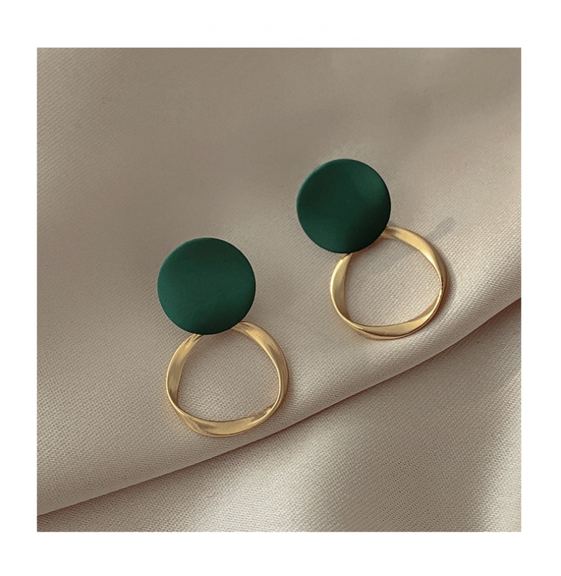 Bông tai tròn xi mạ bạc kiểu dáng đơn giản phong cách Hàn Quốc cho nữ