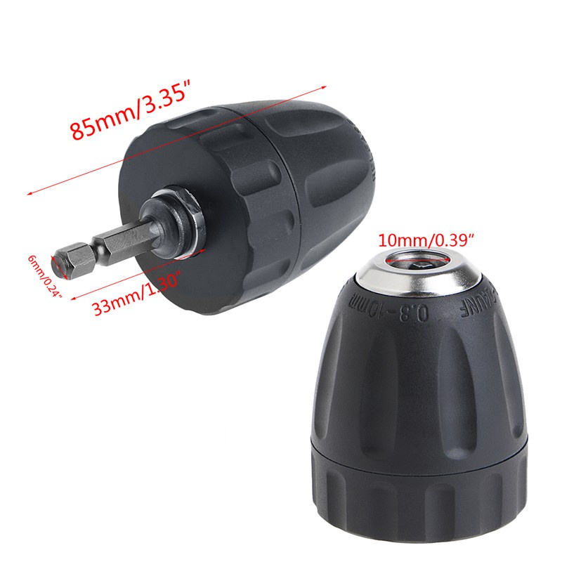 Đầu chuyển đổi mũi khoan 0.8-10mm 3/8" 24Unf + 1 / 4" đuôi lục giác Sds