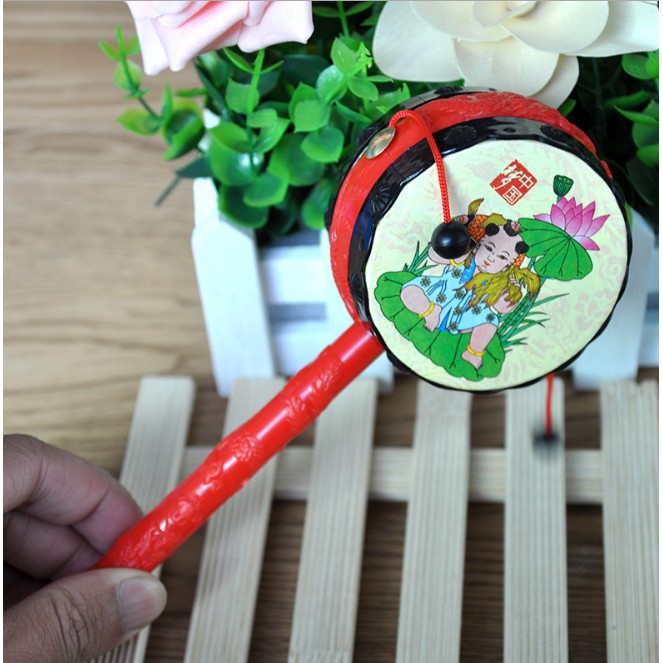 Đồ chơi dân gian trống lắc cầm tay truyền thống cho bé