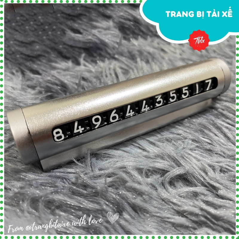 Bảng số điện thoại ô tô có trục quay cao cấp kim loại ghi lại số phone gắn trên taplo xe hơi lúc đỗ xe tránh xung đột TQ