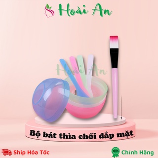Combo bát thìa chổi nhựa đắp mặt nạ