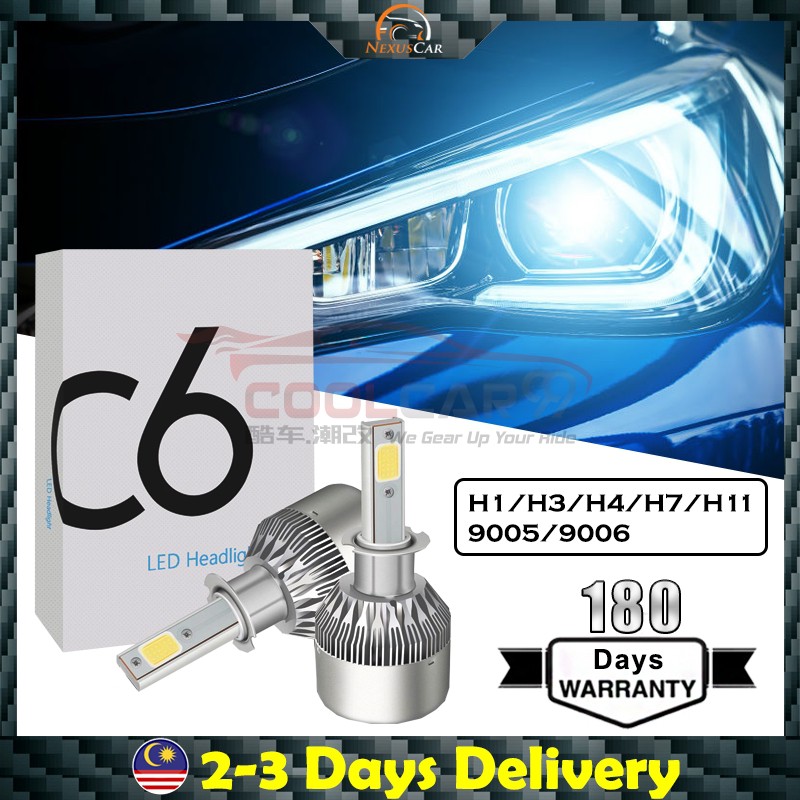 Bóng Đèn LED C6 Headlight, Đèn Pha Ô Tô C6 Chân 9005 9006 H1 H4 H7 H11