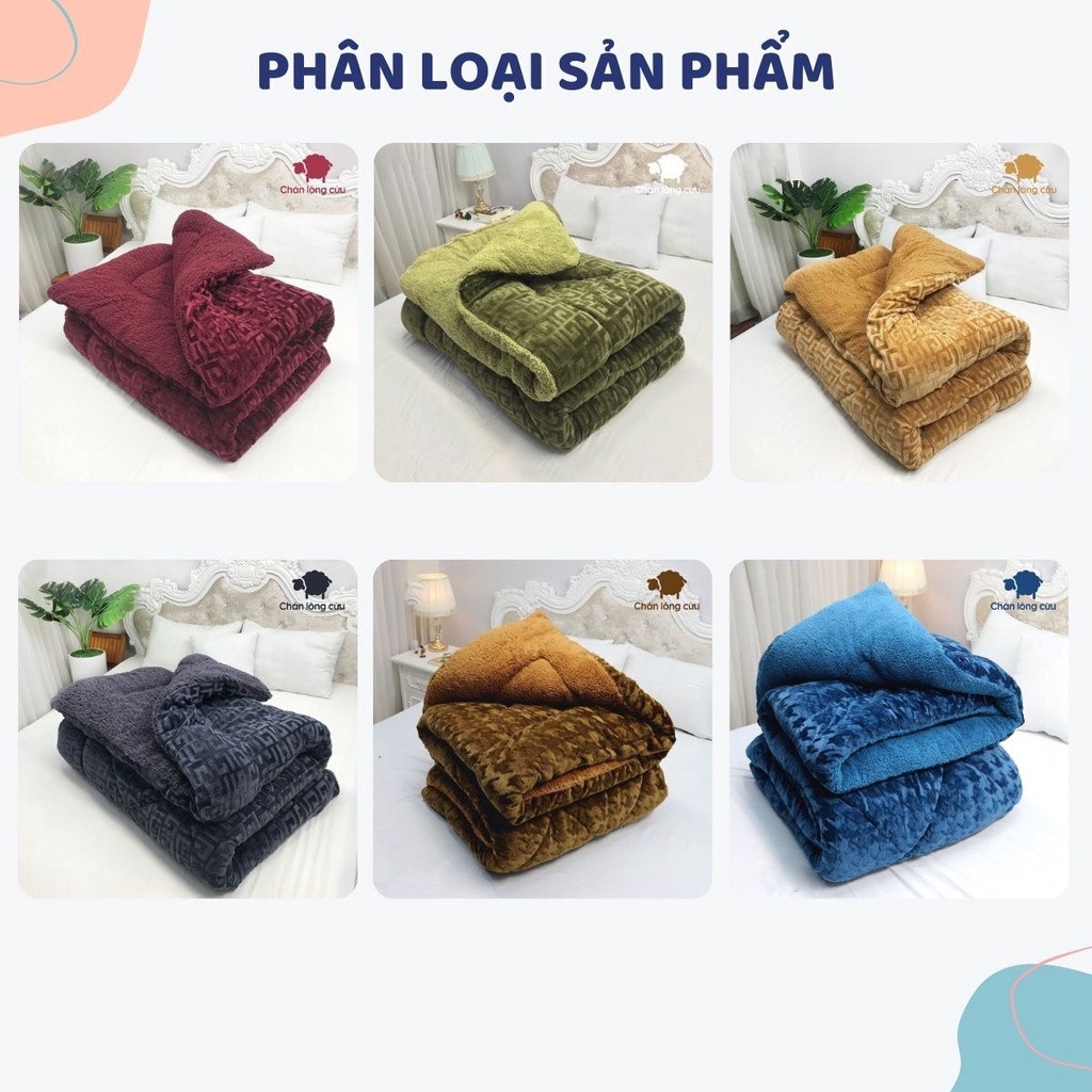 Chăn Lông Cừu Chữ Vạn Nỉ Nhung 3,5kg Nhập Khẩu Cao Cấp, Siêu Dày, Siêu Ấm, Siêu Mềm. Không Bai Xù, Không Rụng Lông Happy