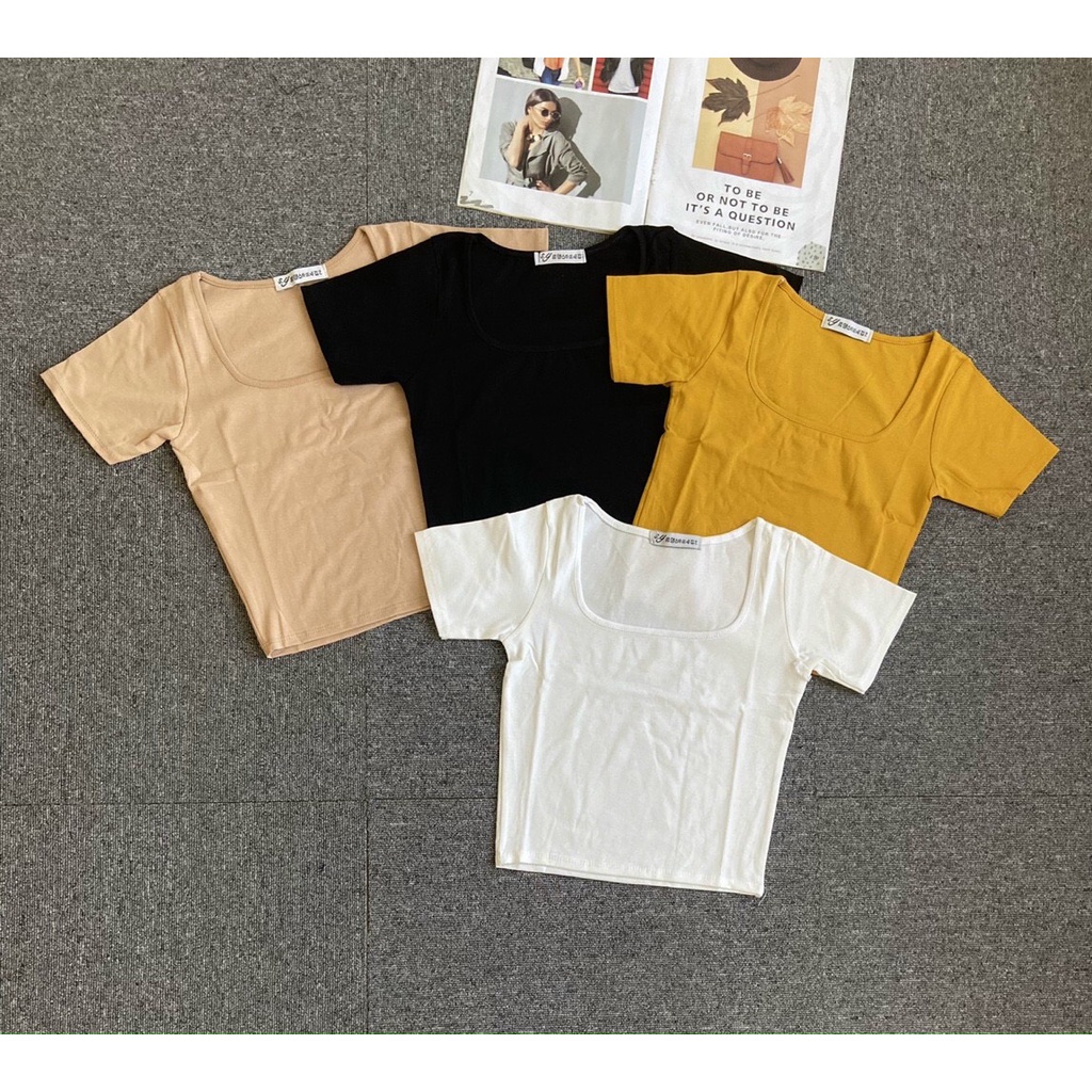 Áo croptop cổ vuông