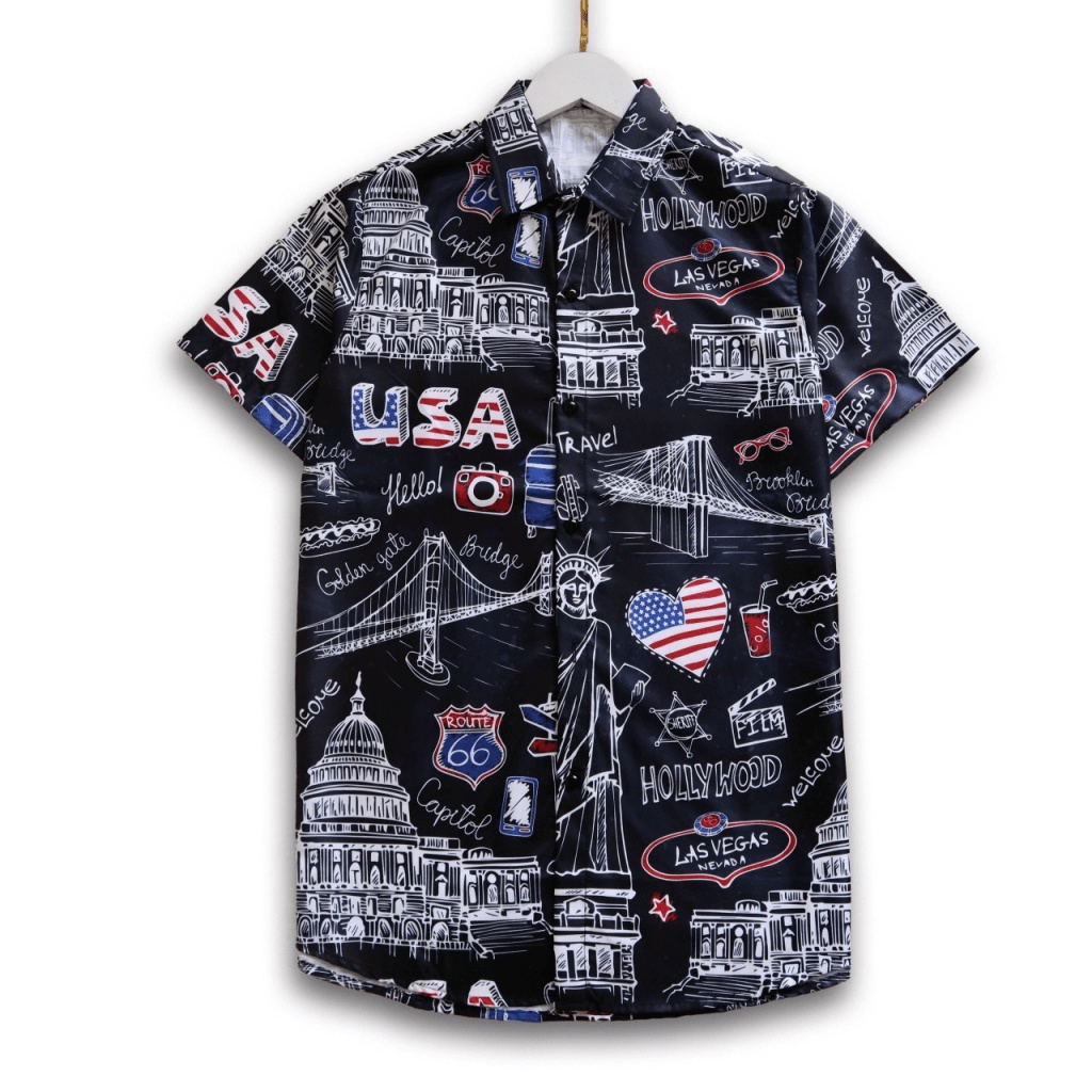 Áo Sơ mi Nam Chất Liệu Lụa Mịn Mát Họa Tiết Nổi Bật Form Rộng Mặc Thoải Mái Thích Hợp Đi Dạo, Đi Chơi [NEW UNISEX]