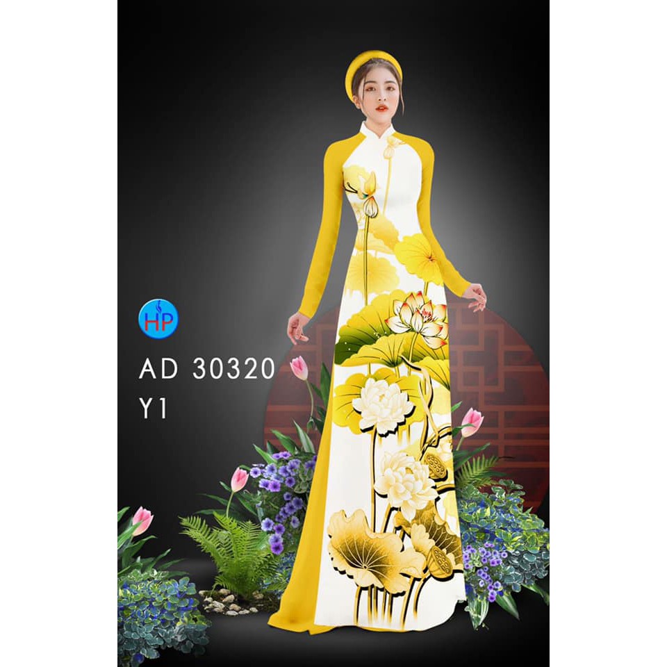 Vải may áo dài in 3D họa tiết hoa sen thanh nhã, nhẹ nhàng