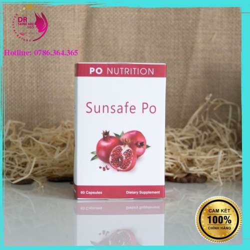 Viên Uống Chống Nắng Nội Sinh SUNSAFE PO Chiết Xuất Từ Quả Lựu Đỏ (hộp 60 Viên) - Drskincare365