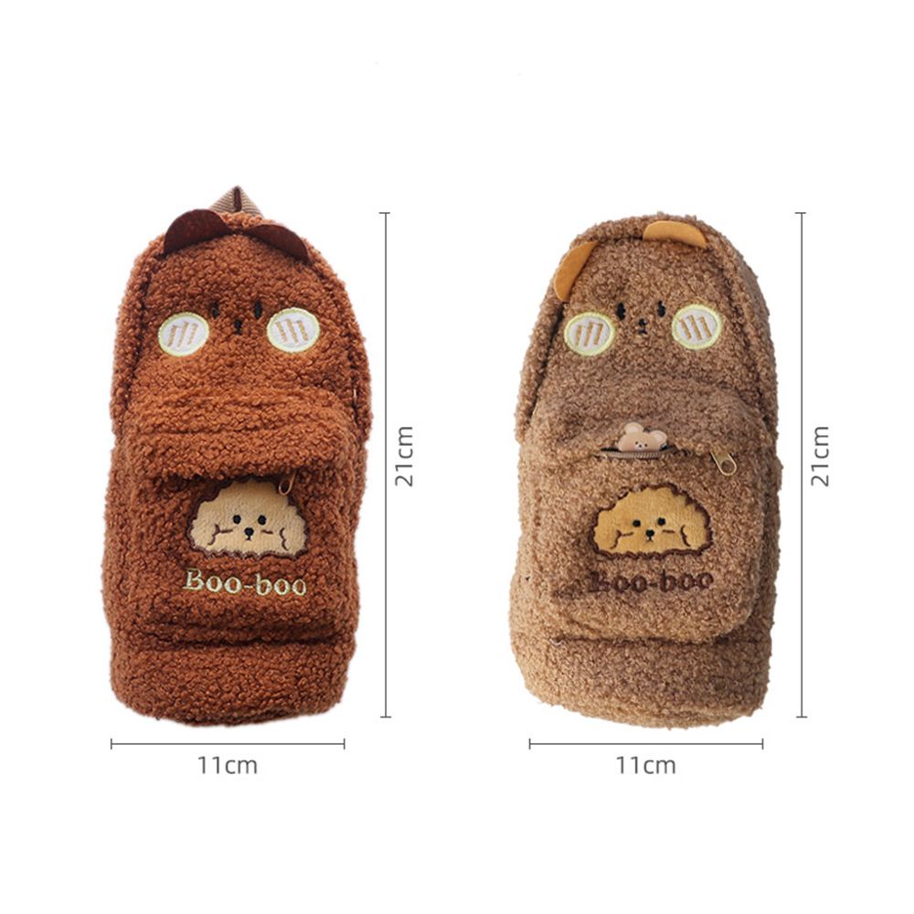 Túi đựng bút / đồ trang điểm bằng vải bông hình gấu dễ thương nhiều màu sắc