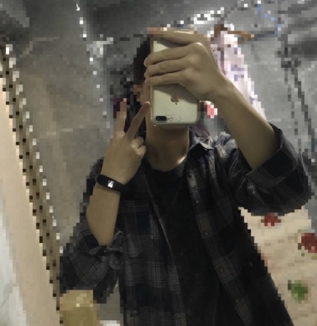 Áo sơ mi nam kẻ caro vừa sọc xanh nâu có túi ngực | BigBuy360 - bigbuy360.vn