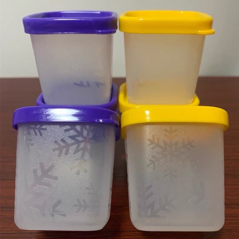 Set Hộp Nhựa Ngăn Đông 80ml Chính Hãng Tupperware - Làm Sữa Chua Đựng Hành Tỏi Gia Vị - Để Đồ Ăn Dặm Cho Bé