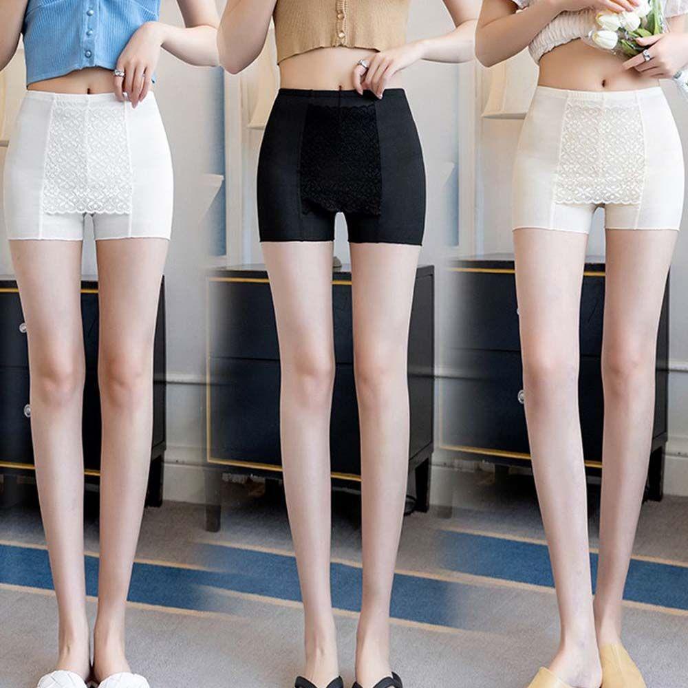 Daron Quần Lót Boxer Ngắn Hai Lớp Eo Cao Không Đường May Phối Ren Quyến Rũ Thoải Mái Nhiều Màu Sắc Cho Nữ