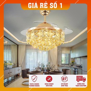 Quạt trần đèn dấu cánh, quạt trần phòng khách ST1812- cánh cụp cánh xòe có 3 chế độ ánh sáng sang trọng-điều khiển từ xa