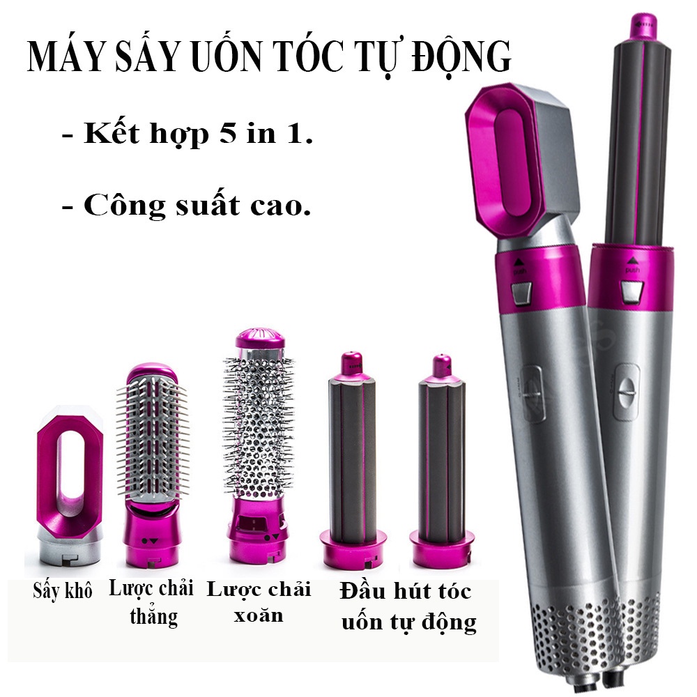 Máy uốn tóc tự động đa năng 5 trong 1 xoay xoăn phồng sấy tạo kiểu đa năng mini 3 mức nhiệt