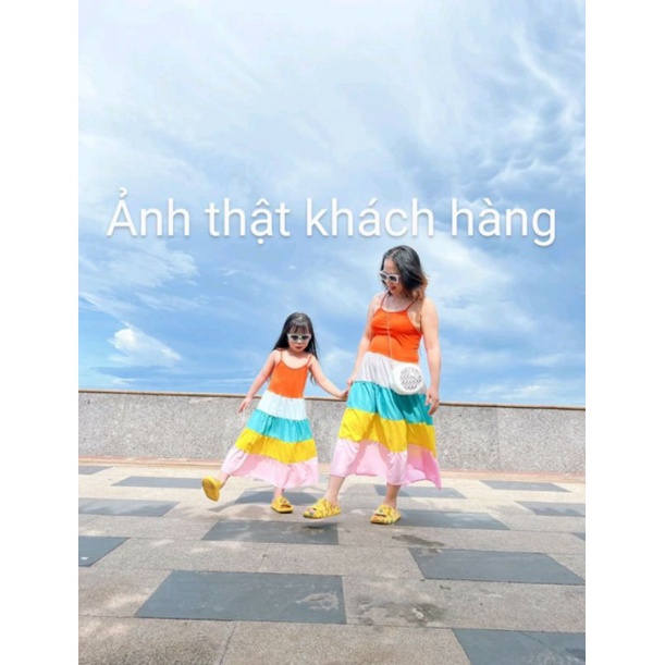 Váy 5 tầng cho mẹ và bé gái Váy 2 dây trẻ em từ 7kg đến 60kg