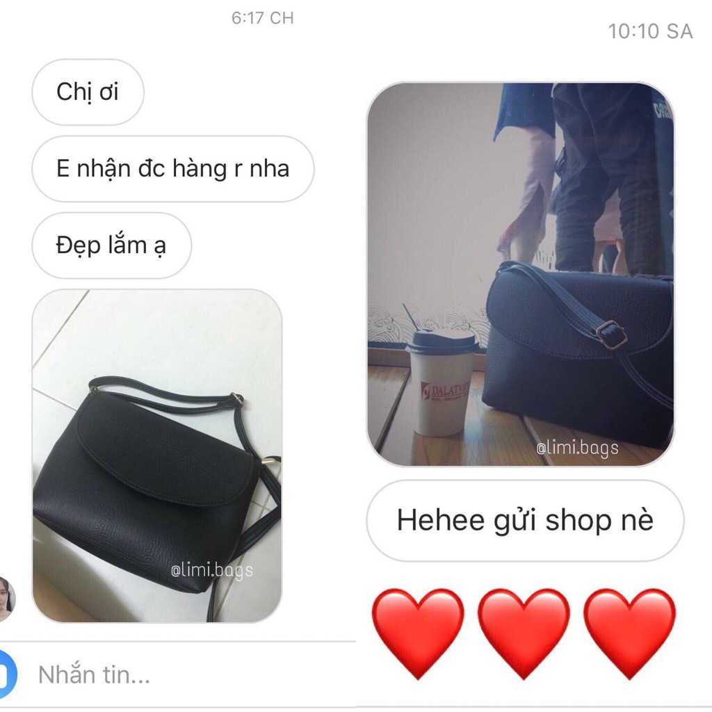 Túi da đeo chéo nữ dáng hộp thư mini đi chơi cute vintage Hàn Quốc CUL limi bags | BigBuy360 - bigbuy360.vn