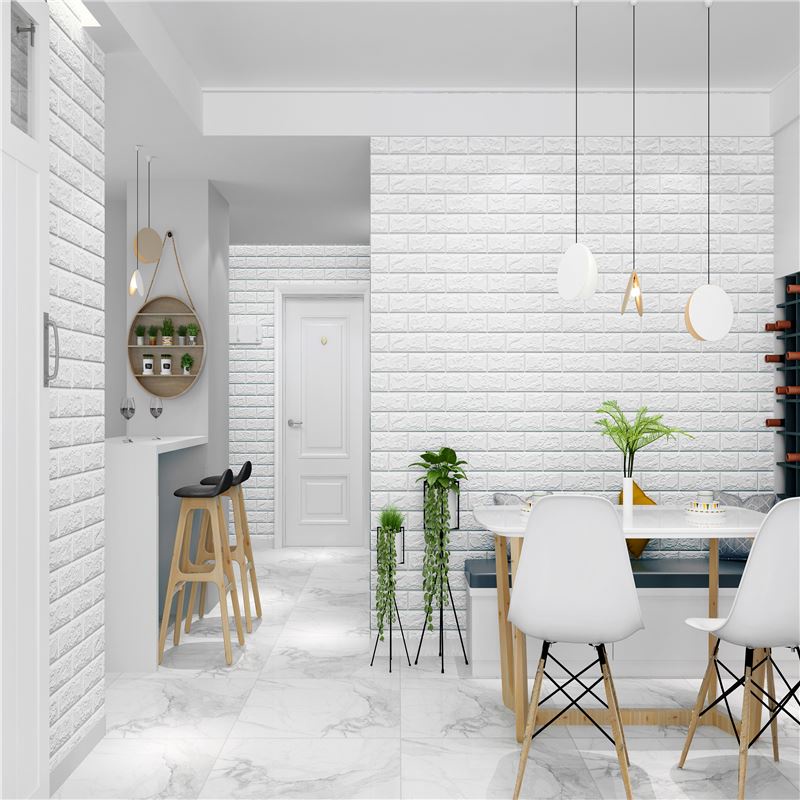 1 Cuộn Giấy Dán Tường Bằng Xốp XPE Họa Tiết Gạch 3D Chống Thấm Nước Dài 5m Trang Trí Nhà