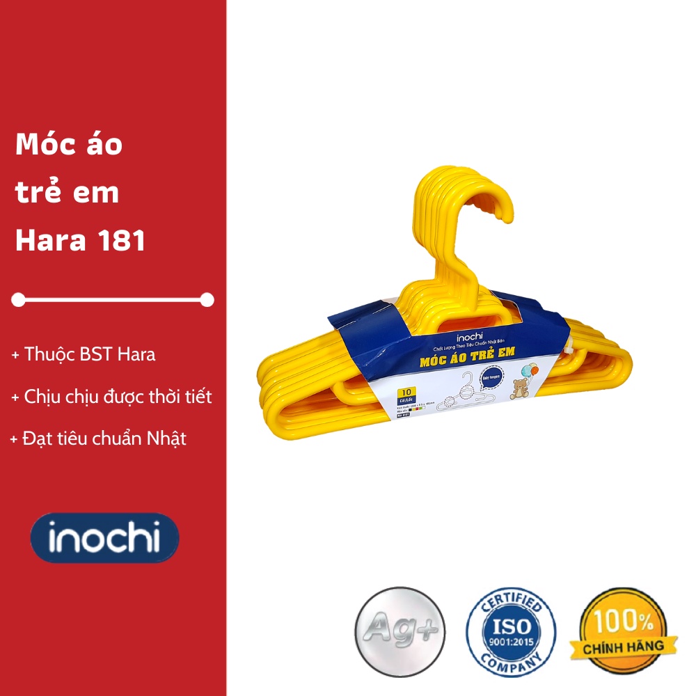 Bộ 10 móc áo trẻ em Hara 181 - Thiết kế tinh tế, Chống chịu được mọi loại thời tiết, Chất lượng Nhật Bản