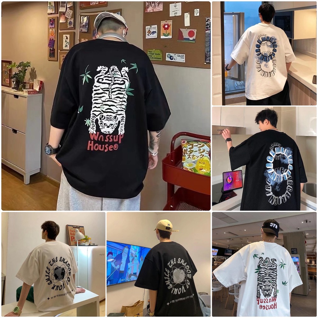 Áo Thun Tay Ngắn Dáng Rộng Ba Chiều Bằng Vải Cotton Thuần Khiết Phong Cách Đường Phố Mỹ Thời Trang Mùa Hè Hàng Mới Dành Cho Cặp Đôi Nam Nữ @ M-3XL @ Big Boy @ Big Boy