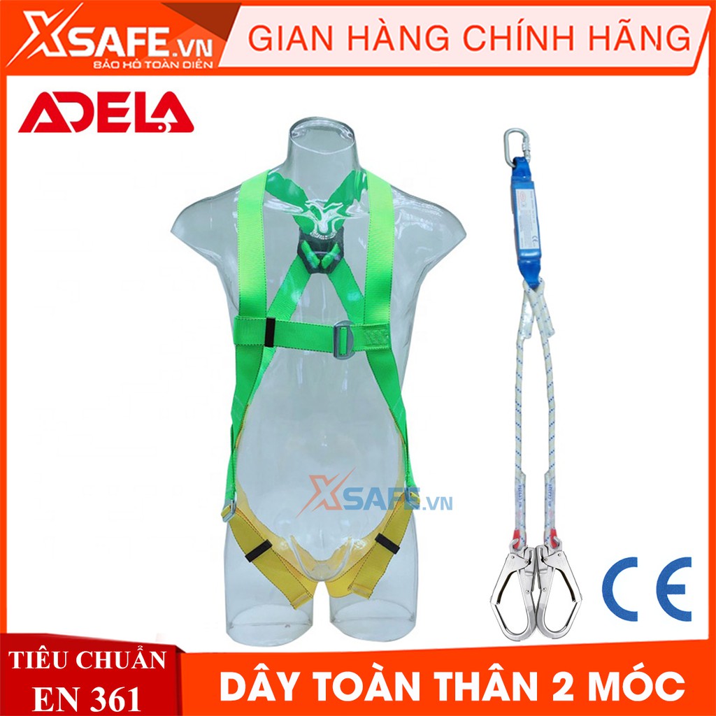 Dây an toàn Adela H4501 Kèm dây treo giảm sốc EW32 Đai toàn thân thép không gỉ chống rơi ngã khi làm việc