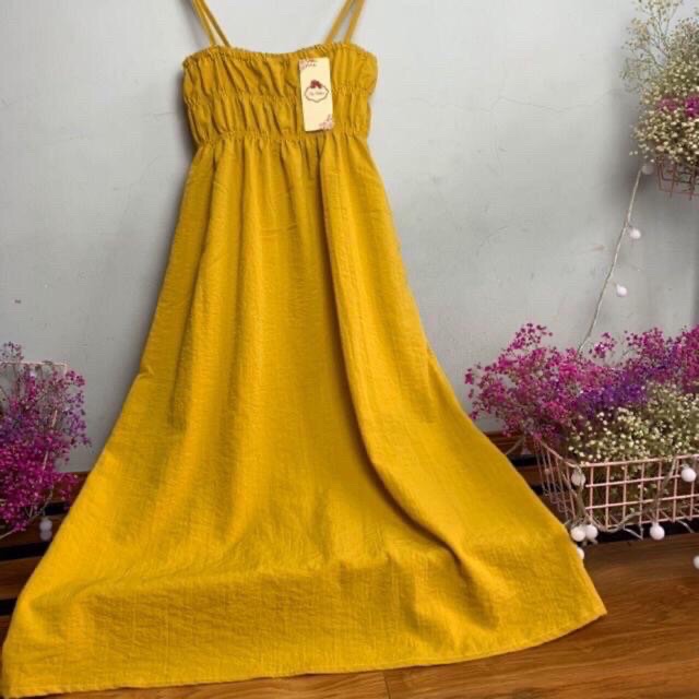 váy 2 dây đi biển chun 3 vòng ngưc chất đũi xước | BigBuy360 - bigbuy360.vn