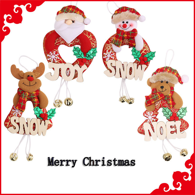 Christmas Bear Santa Snowman Elk Jingle Bell Pendant/ Xmas Tree Hanging Doll Pendant/ Christmas New Year Gifts Party Supplies Holiday Decorations
