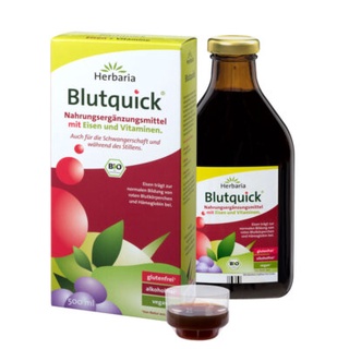 Siro bổ sung sắt từ thực vật hữu cơ Herbaria Blutquick chai 500ml