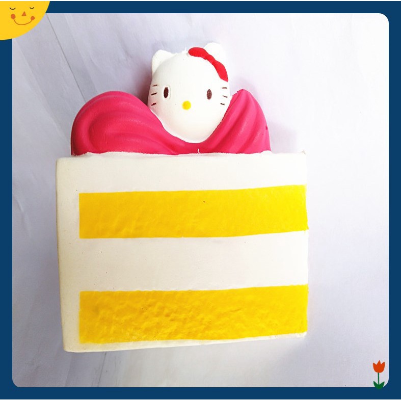 Squishy Lớn Hình bánh kem gato tam giác hello kitty Đồ Chơi Xốp Giảm Stress Hình mềm mịn dễ Thương đàn hồi Cho Bé