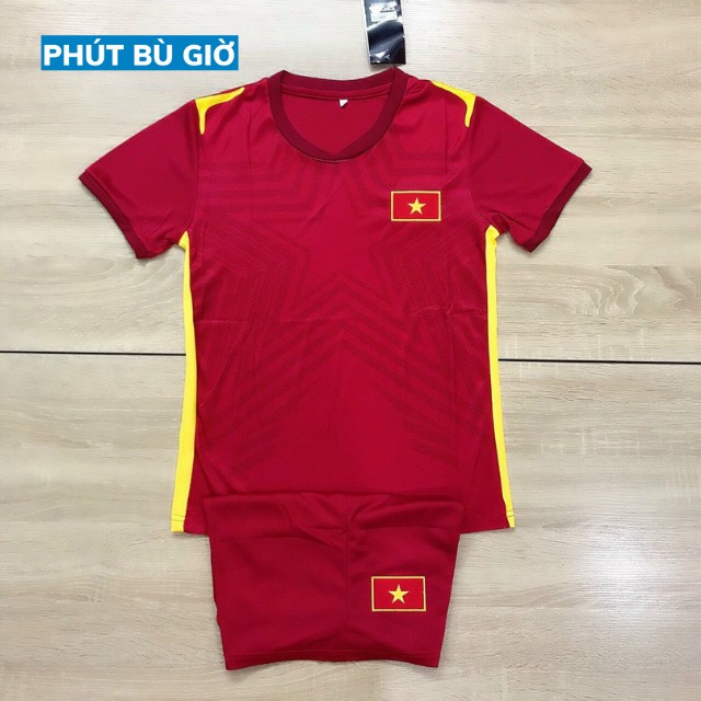 Áo Bóng Đá, Áo Đá Banh Trẻ Em VIỆT NAM ĐỎ Mẫu Mới - Phút Bù Giờ Sport