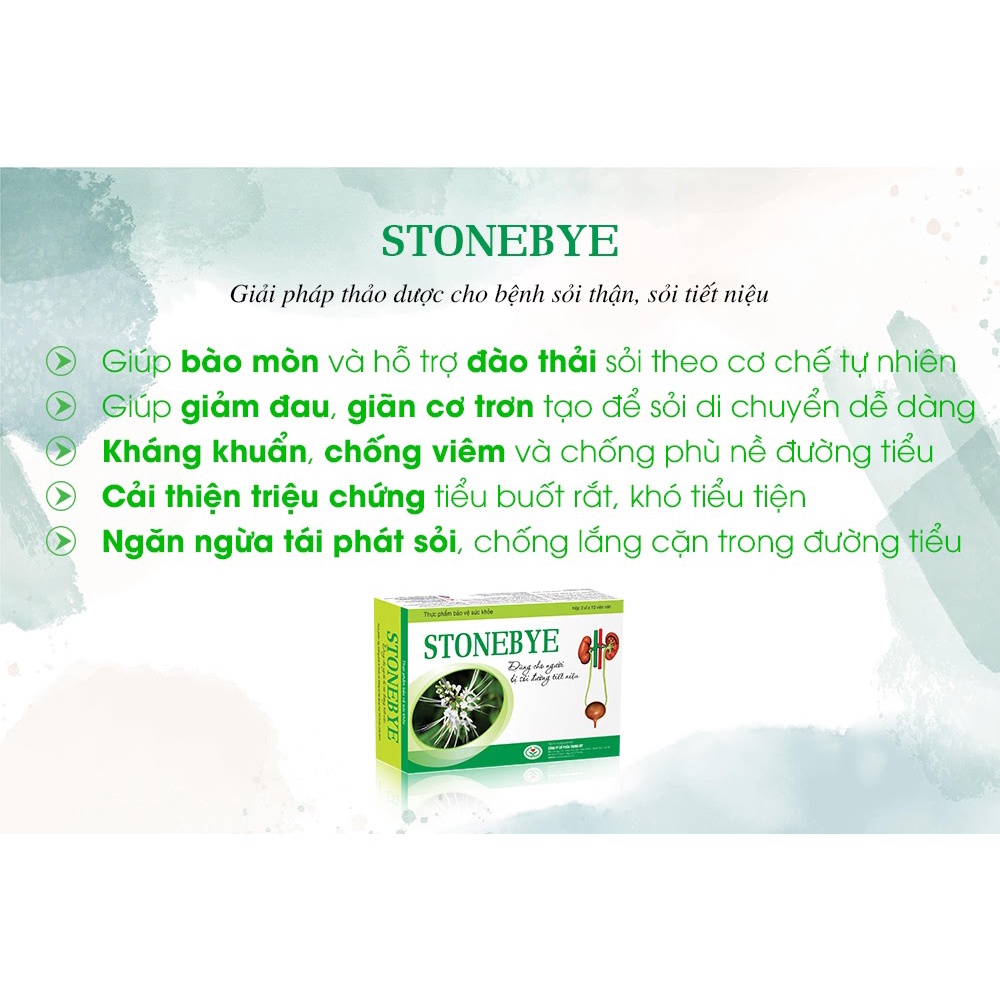 STONEBYE - Giảm sỏi thận,sỏi bàng quang,sỏi niệu quản,giảm viêm đường tiết niệu