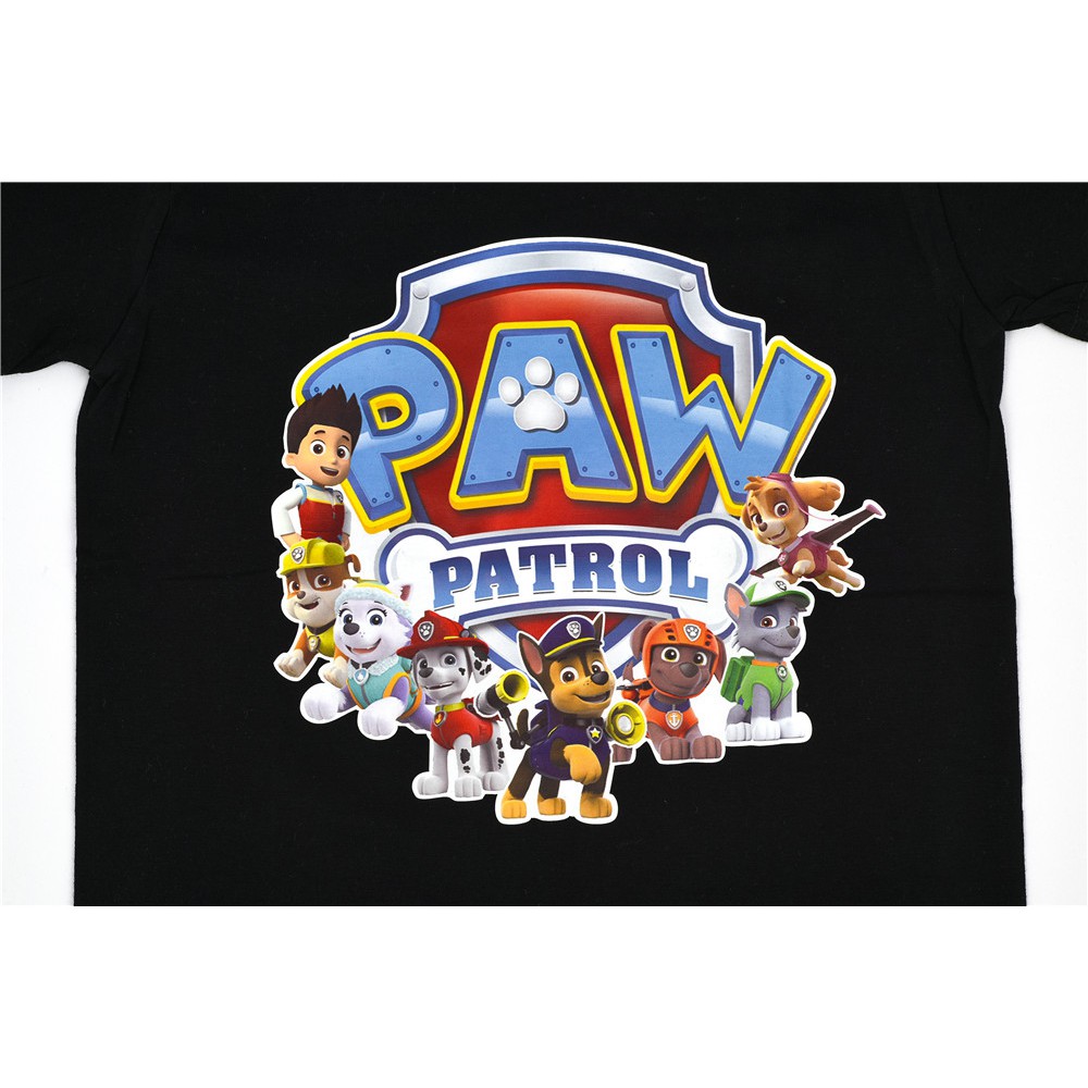Paw Patrol Áo Thun Cotton Tay Ngắn In Hình Chú Chó Cứu Hộ Dễ Thương Thời Trang Mùa Hè Cho Bé