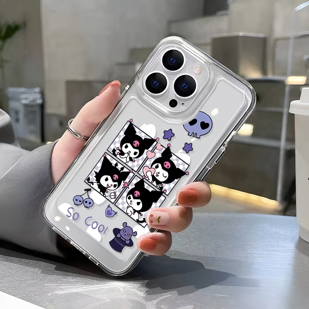 Ốp Điện Thoại Trong Suốt Họa Tiết Hoạt Hình Sanrio Kuromi Cho iphone 14 Pro Max 14 Plus 13 11 12 7Plus X XR XS Max