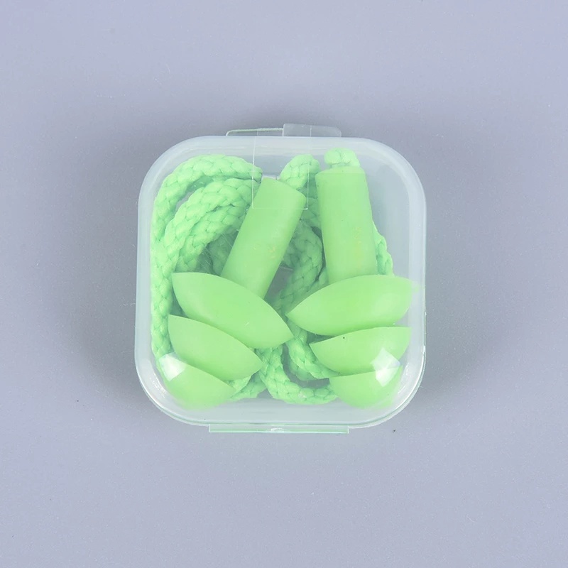 1 Cặp Nút Bịt Tai Chống Ồn / Ồn Bằng Silicon Mềm Có Thể Tái Sử Dụng Kèm Dây Đeo Tiện Dụng Sự Bảo Vệ