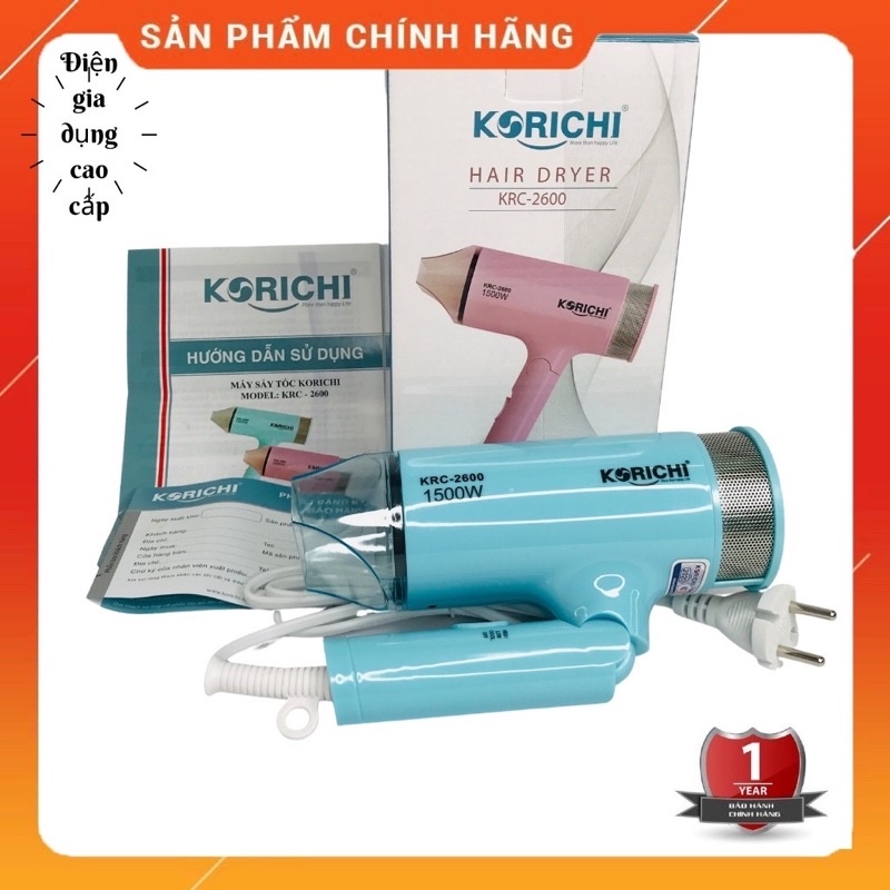 💥Máy Sấy Tóc Gấp Gọn-1500W-KORICHI-KRC 2600-BH 12 THÁNG