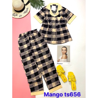 Đồ bộ pyjama quần dài vải lụa mặc nhà siêu sang