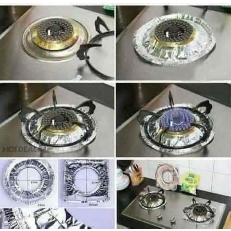 Set 10 miếng giấy bạc lót bếp ga