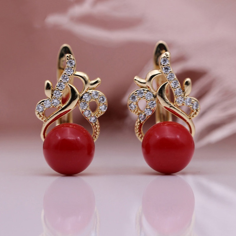 Hoa Tai Dáng Dài Hình Vỏ Sò Phối Ngọc Trai Thanh Lịch